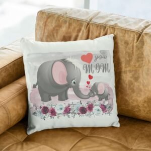 Express Your Love with a Personalised Cushion Cover, Featuring Adorable Baby Elephant and Mom Elephant - Image 8