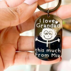 Custom Stick Man Keyring For Grandad - Image 1