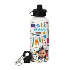 Personalised Aluminum White Water Bottles for Kids - Image 5