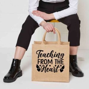 Personalized Jute Tote Bag – A Thoughtful Teacher Gift - Image 3