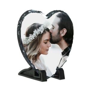 Picture Printed & Back Engraved Heart Rock Slate - Image 3