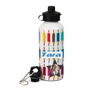 Personalised Aluminum White Water Bottles for Kids - Image 7