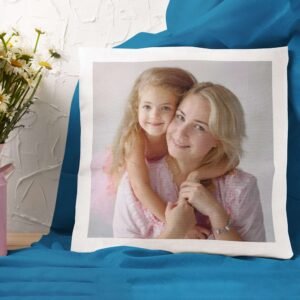 Express Your Love with a Personalised Cushion Cover, Featuring Adorable Baby Elephant and Mom Elephant - Image 3