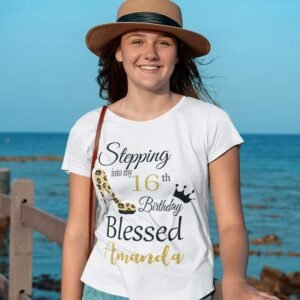 Custom Sweet 16 Birthday T-Shirt - Image 9