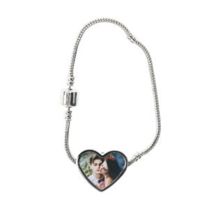 Custom Silver Heart Bracelet - Image 5