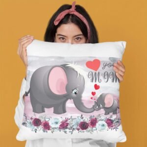 Express Your Love with a Personalised Cushion Cover, Featuring Adorable Baby Elephant and Mom Elephant - Image 5