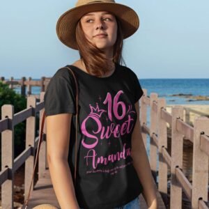 Custom Sweet 16 Birthday T-Shirt - Image 10