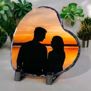 Personalised Rock Slate Photo - Heart - Image 9