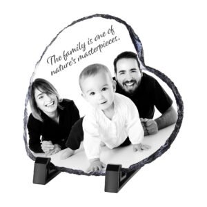 Personalised Rock Slate Photo - Heart - Image 4