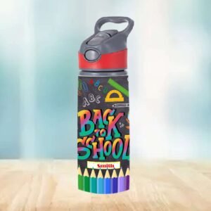 Personalized Name Printed Back-to-School Aluminum Water Bottle - Image 4