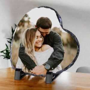 Personalised Rock Slate Photo - Heart - Image 12