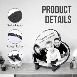 Personalised Rock Slate Photo - Heart - Image 3