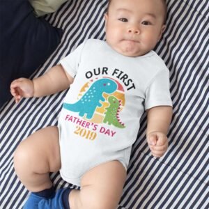 1st Father's Day Personalised Baby Bodysuit - Image 4