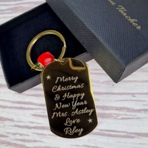 Best Teacher Ever Custom Gold Keyring - Image 3
