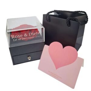 Custom Round Keyring with Rose Box - Image 3