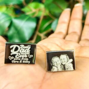 Best Dad Ever Custom Engraved Cufflinks - Image 3