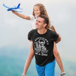 Surviving Fatherhood Black T-shirt - Image 3