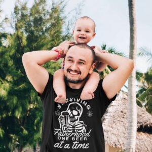 Surviving Fatherhood Black T-shirt - Image 4