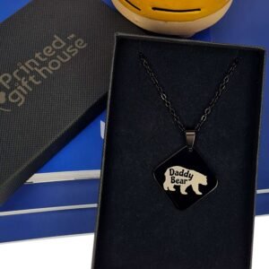 Personalised Daddy Bear Square Pendant - Image 4