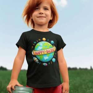 Earth Day Black T-shirt For Kids - Image 5