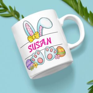 Easter Bunny Personalised Mug, Cushion Cover & T-Shirt - Image 7