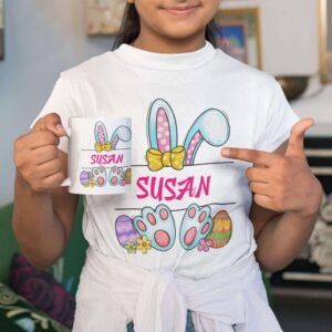 Easter Bunny Personalised Mug, Cushion Cover & T-Shirt - Image 12