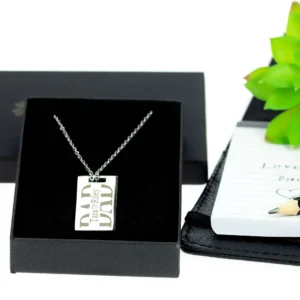 Personalised Engraved Silver Pendant for Dads - Image 1