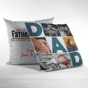 Custom Collage Cushion Cover for Dad - Image 5