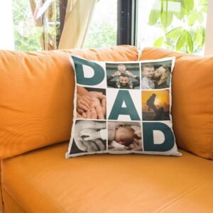 Custom Collage Cushion Cover for Dad - Image 6