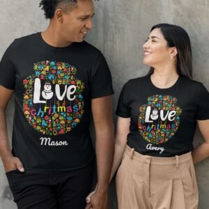 Love - Custom Christmas T-Shirt - Image 3