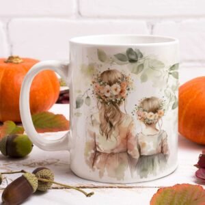 Mom & Daughter Watercolor Mug - Image 3