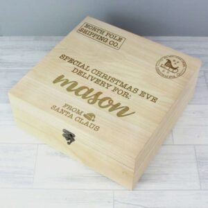 Personalised 28cm x 28cm Wooden Christmas Eve Box - Image 9
