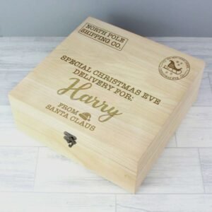 Personalised 28cm x 28cm Wooden Christmas Eve Box - Image 3