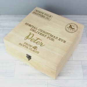 Personalised 28cm x 28cm Wooden Christmas Eve Box - Image 5