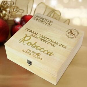 Personalised 28cm x 28cm Wooden Christmas Eve Box - Image 8
