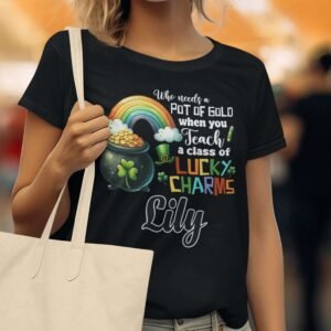 Personalised St. Patrick's Day Teacher's T-Shirts - Image 12