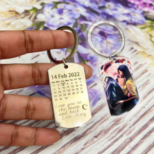 Personalized Photo Keyring with Engraved Date – Keep Memories Close - Image 5