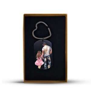 Custom Dad & Daughter Photo Keyring - Image 4