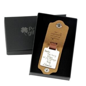 Custom Engraved Leather Keyring with Photo for Dad - Image 6
