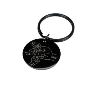 Daddy's Fist Bump: Personalised Stainless Steel Keyring - Image 3