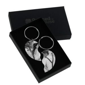 Custom Engraved Puzzle Heart Keyring - Image 5