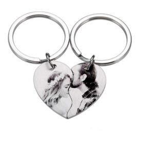 Custom Engraved Puzzle Heart Keyring - Image 8