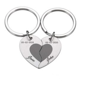 Custom Engraved Puzzle Heart Keyring - Image 11