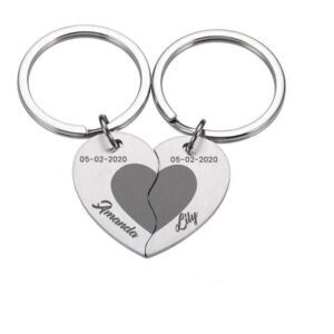Custom Engraved Puzzle Heart Keyring - Image 14