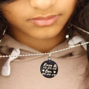 Picture Printed & Text Engraved Round Pendant - Image 3