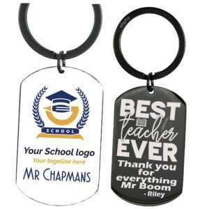 Personalised Best Teacher Ever Engraved Keyring - Image 3