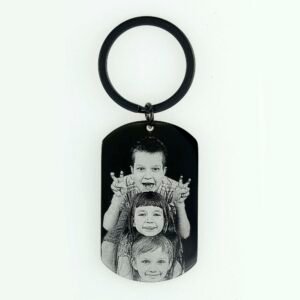 Personalised Photo & Text Engraved Keyring - Image 3