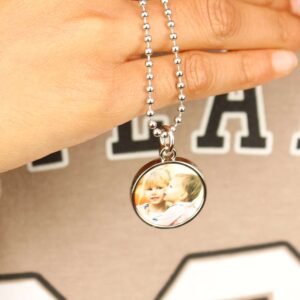 Picture Printed & Text Engraved Round Pendant - Image 7